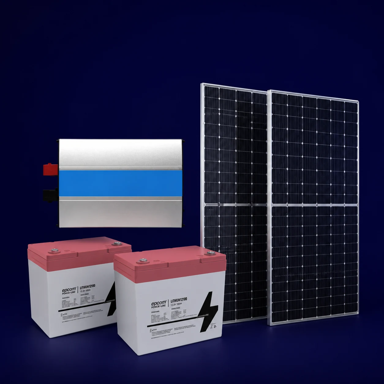 Kit Solar Básico Aislado con dos baterías de litio EPCOM